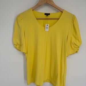 Talbots Top Women’s MP Yellow Scoop Neck Classic Coastal Traditional